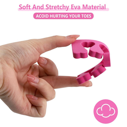 Toe Separators Set - 52 Pieces Premium Pedicure Tool, Spa Party Salon Polishing Separator (Black)