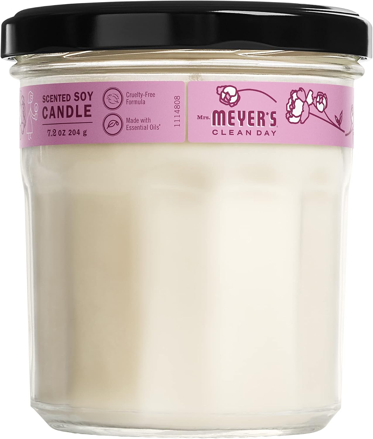 MRS. MEYER'S CLEAN DAY Lavender Soy Candle, Garden-Inspired Aromatherapy Homekeeping, 35 Hour Burn Time, Made with Essential Oils, 7.2 oz Large Glass Jar Candles (Pack of 2)