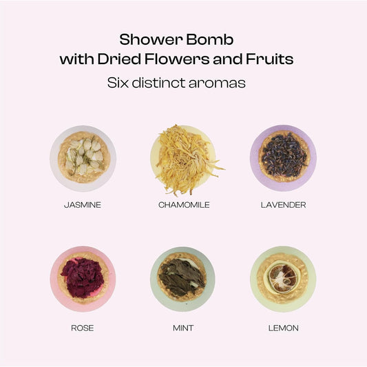 Bath Bombs Gift Set for Women, 6 Large with Real Flowers & Essential Oils | Home spa relaxation, aromatherapy self-care, moisturizing bath soak, birthday presents for mom, wife, girlfriend