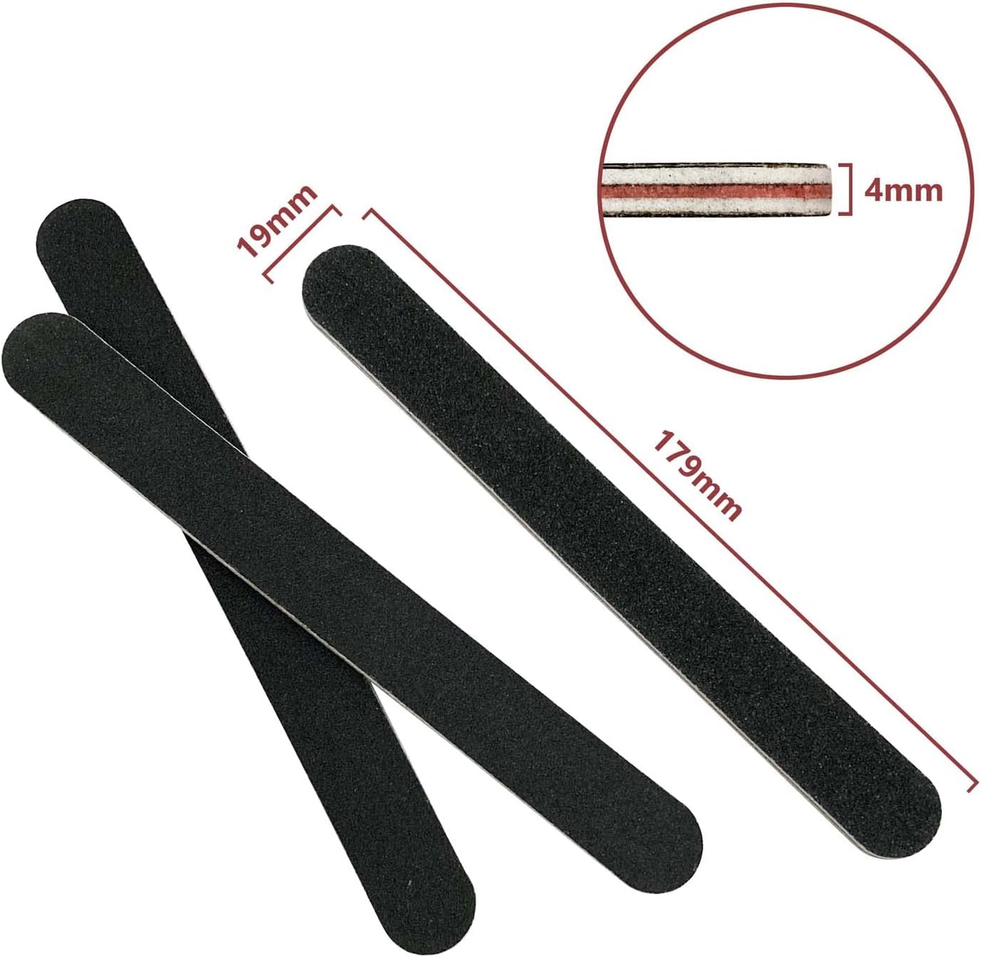 Nail File and Buffer Block, Professional Manicure Tools Kits, 100/180 Grit, Black Nail Pedicure File and Sanding Buffing Grinding Plisher File