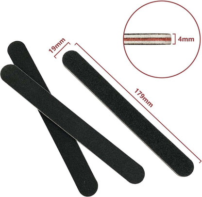 Nail File and Buffer Block, Professional Manicure Tools Kits, 100/180 Grit, Black Nail Pedicure File and Sanding Buffing Grinding Plisher File