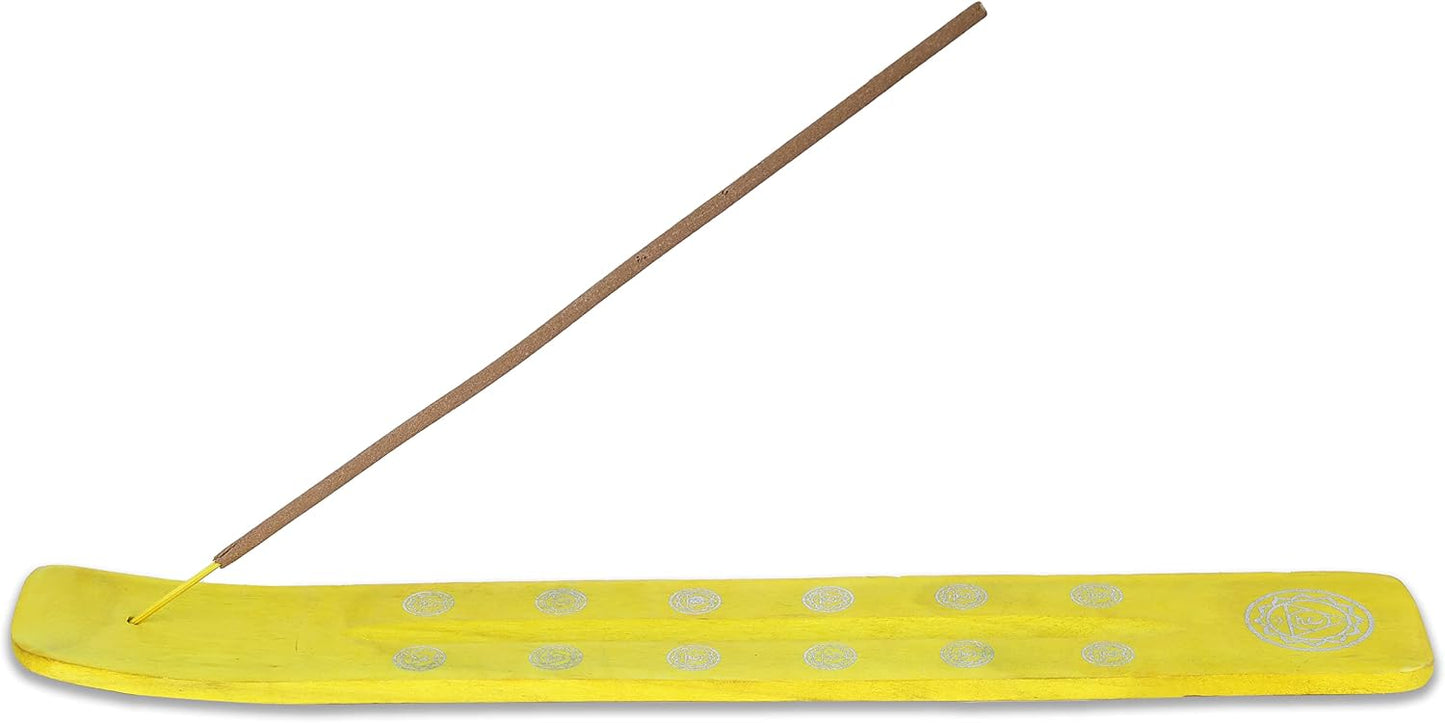 Bless-International Traditional-Handmade-Burner Wooden-Incense-Stick-Holder Ash-Catcher-Stand for-Aromatherapy-Meditation-Yoga (Incense Holder 10 inch(2 pcs))