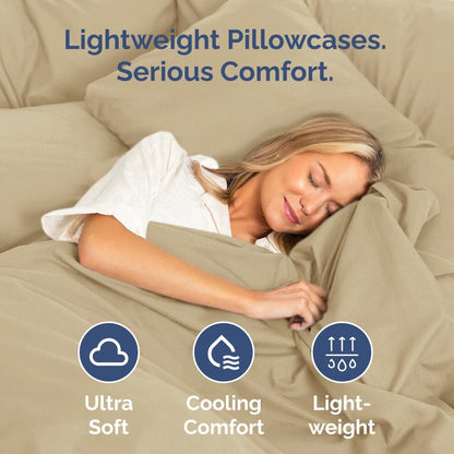 Standard Pillow Cases Set of 10 - Ultra Soft Hotel Quality Pillowcase Covers - Comfy, Cozy & Wrinkle Free - Shrink, Stain and Fade Resistant - Machine Washable Pillow Protectors - 10 Pcs Set - White - Colors A