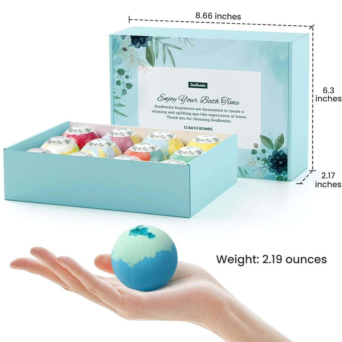 ZenBombs Bath Bombs for Women, Handmade Natural Bath Bomb with Shea Butter