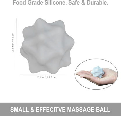 Small Spiky Massage Ball Trigger Point Massage Tool. Solid Bumpy Massager Balls for Deep Tissue Myofascial Release Hand Foot Plantar Fasciitis Pain Relief Knots Acupoint Yoga Fitness. 2.2×2.1in (Blue)
