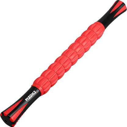 Muscle Roller Massage Roller Stick- Deep Tissue Fascia Blaster for Myofascial Pain Relief, Lymphatic Drainage & Body Sculpting, Handheld Physical Therapy & Recovery Tool (Pink black-18 inch)