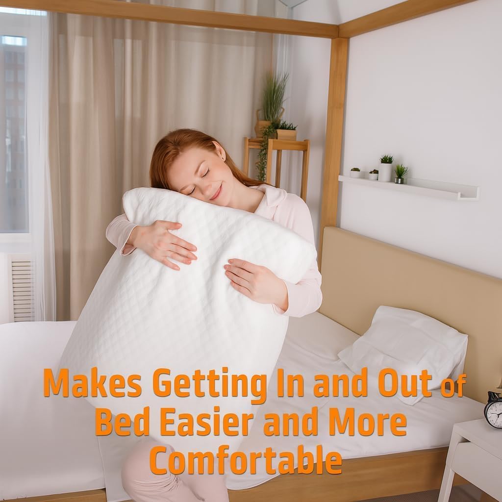 Aeris Wedge Pillow for Sleeping, Acid Reflux, and Snoring - Memory Foam Bed Wedge with 19-Degree Incline - Post-Surgery Recovery, Reading, and Leg Elevation - Removable Machine-Washable Cover