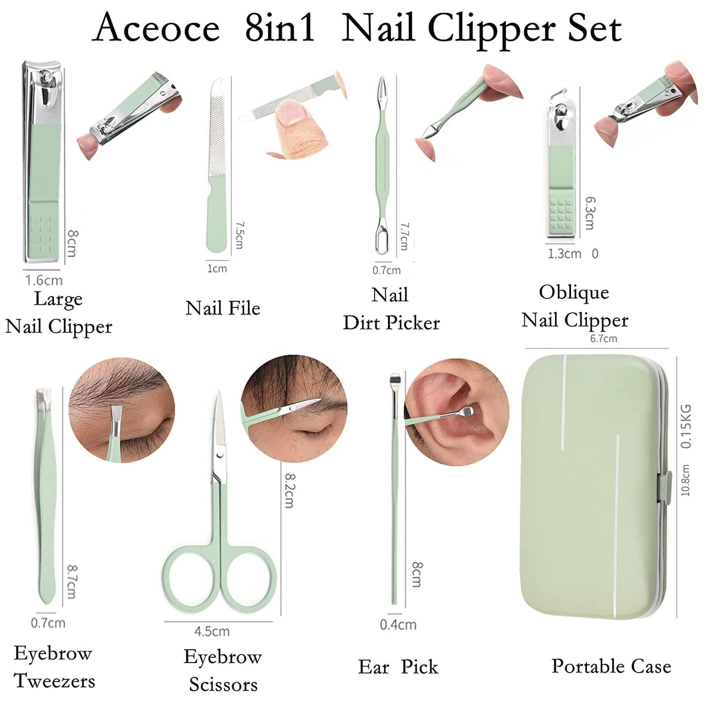 Manicure Set Men Finger and Toe Nail Clippers Set Professional Manicure Pedicure Kit with Travel Case Personal Care Tools Accessories Nail Grooming Kit Gifts for Men Women Father Mother