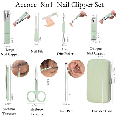 Manicure Set Men Finger and Toe Nail Clippers Set Professional Manicure Pedicure Kit with Travel Case Personal Care Tools Accessories Nail Grooming Kit Gifts for Men Women Father Mother