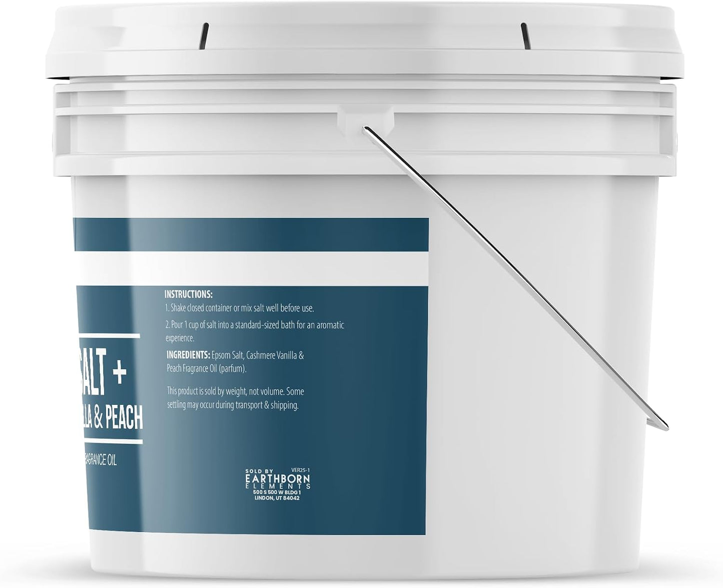 Earthborn Elements Epsom Salt (1 Gallon), Resealable Bucket, Magnesium Sulfate Soaking Solution, All-Natural