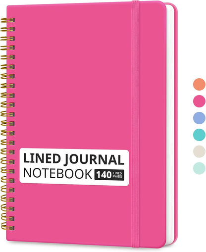 Taja Lined Spiral Journal Notebook for Women & Men, 140 Pages, College Ruled Hardcover Notebook for Work & Note Taking, Journals for Writing, A5(5.7" x 7.9") - Green