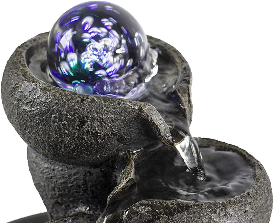 Ferrisland Indoor with LED Lights, Desktop Waterfall Fountain