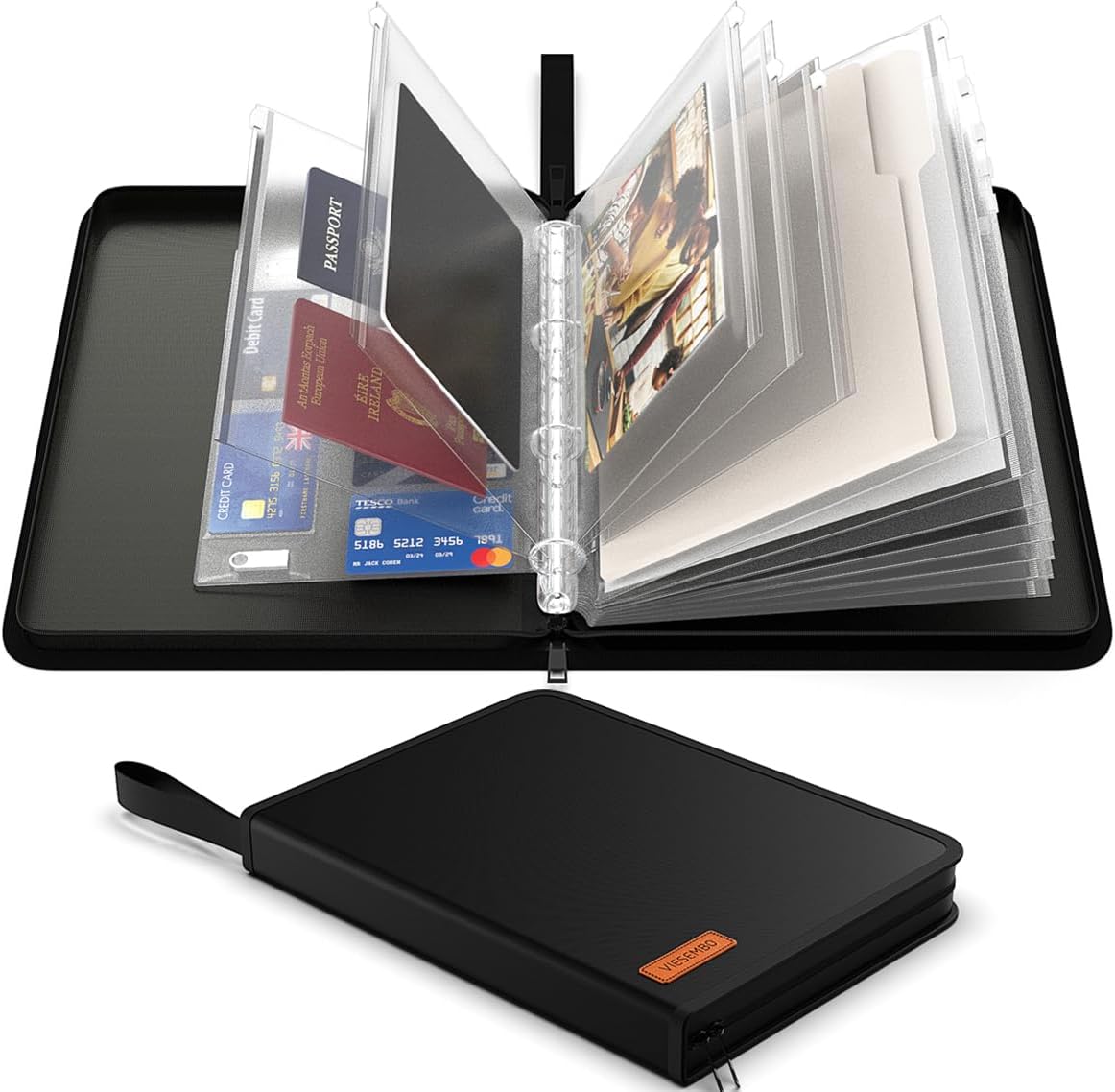 Important Document Organizer Binder with Pocket, Fireproof, Water-Resistant