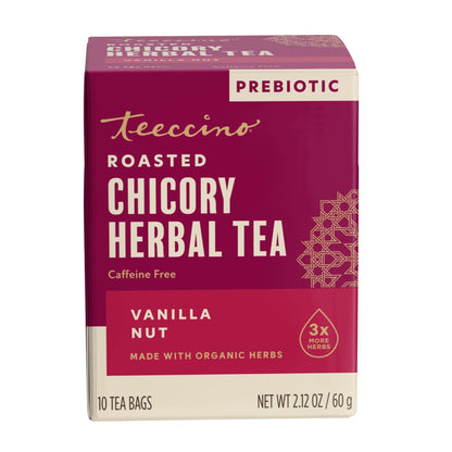 Teeccino Holiday Herbal Tea Sampler Assortment - Candy Cane, Gingerbread, Snickerdoodle - Caffeine-Free Holiday Dessert Teas with Prebiotic Chicory, 12 Tea Bags