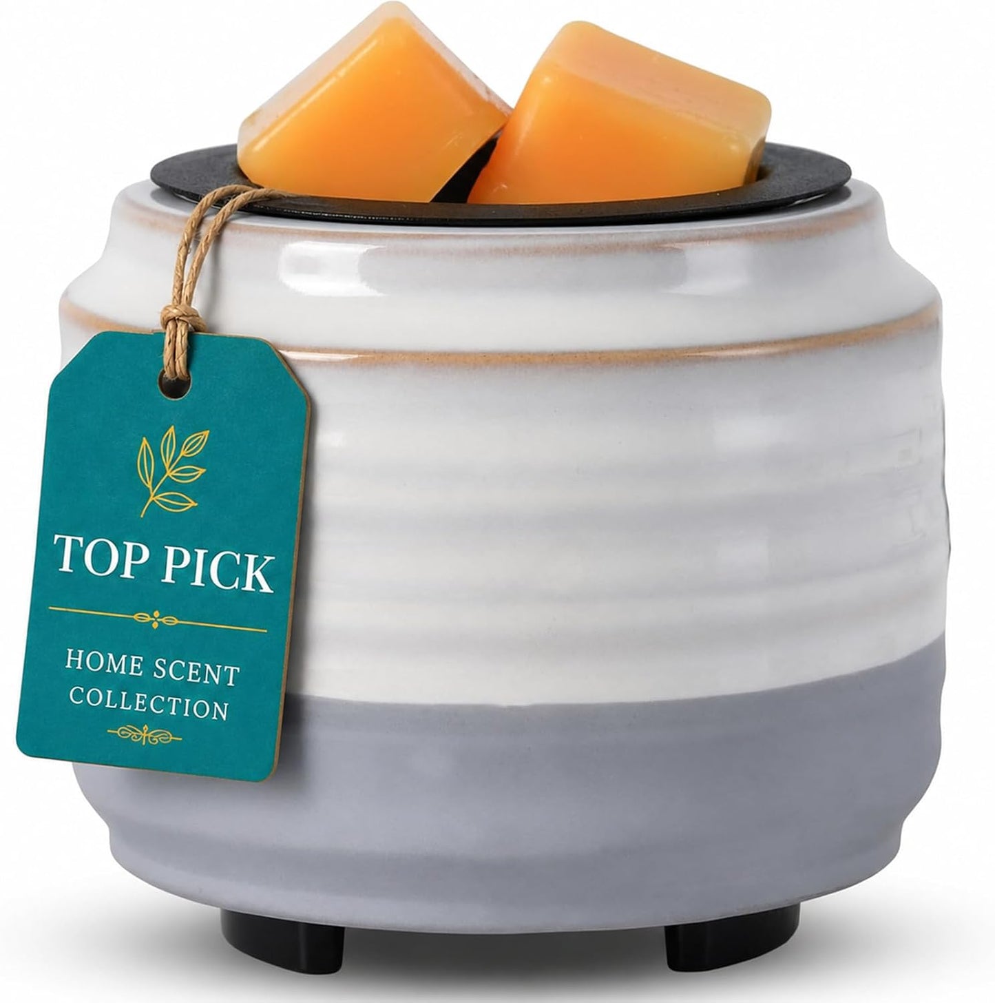 mocosa Ceramic Wax Melt Warmer, 3-in-1 Electric Wax Warmer for Scented Wax Melts, Flameless Candle Wax Burner for Home Fragrance, Bedroom Bathroom Office Decor, Gifts for Women Mom(Beige-Granular)