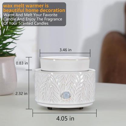 Ceramic Wax Melt Warmer, Fragrance Wax Warmer 4-in-1 Electric Candle Wax Melter and Wax Cubes for Home Office Bedroom Aromatherapy Essential Oil Burner is Birthday Gifts for Women Mom Girl(Dark Brown)