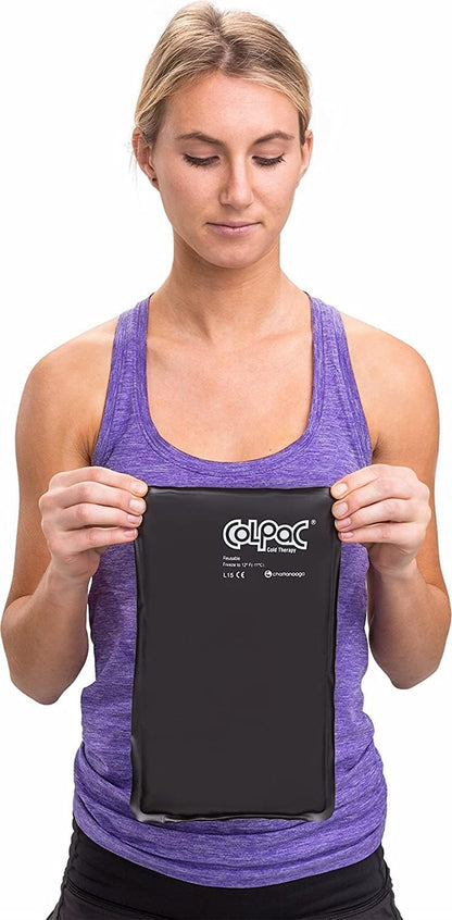 Chattanooga ColPac - Reusable Gel Ice Pack - Black Polyurethane - Standard - 10 in x 13.5 in - Cold Therapy - Knee, Arm, Elbow, Shoulder, Back - Aches, Swelling, Bruises, Sprains, Inflammation