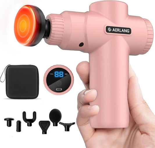 AERLANG Christmas Gift for Women Massage Gun with Heat deep Tissue Pink