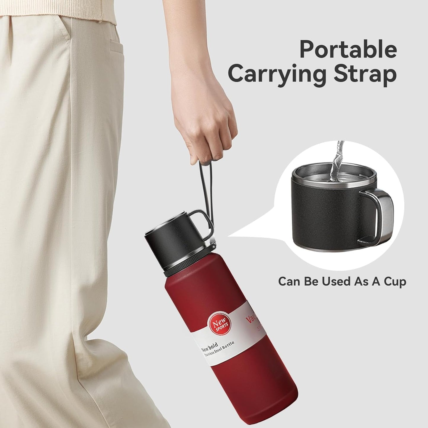 Stainless Steel Insulated Tea Infuser Bottle, Vacuum Insulated Water Bottle, Tea Tumbler with Separate Tea Compartment, 24-Hrs Insulation Commute Travel (White,32oz/1000ml)