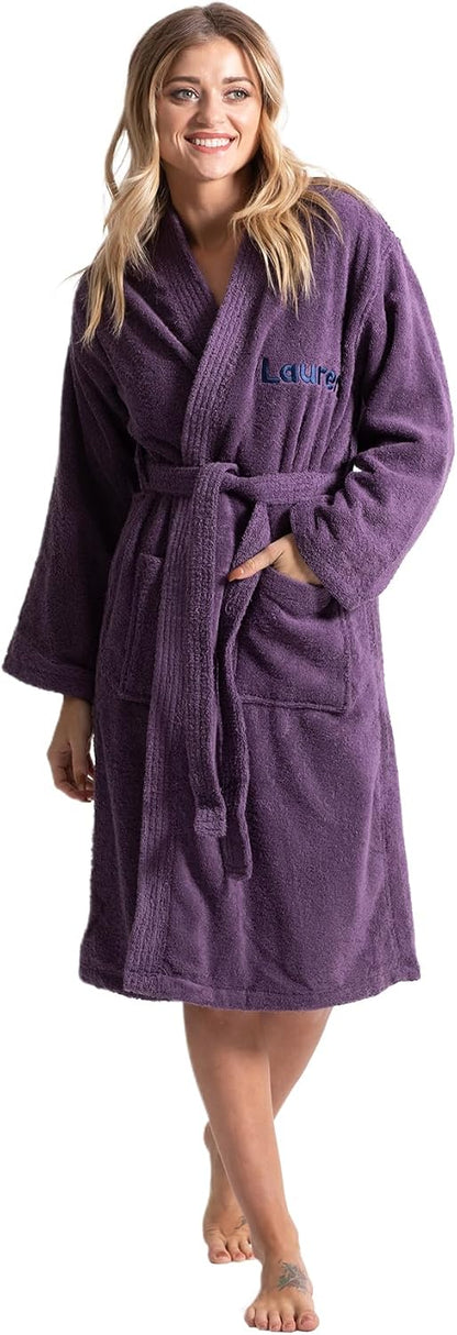 Turkuoise Soft & Absorbent Towel Robe, 100% Cotton Turkish Terry Cloth Kimono Bathrobes for Women
