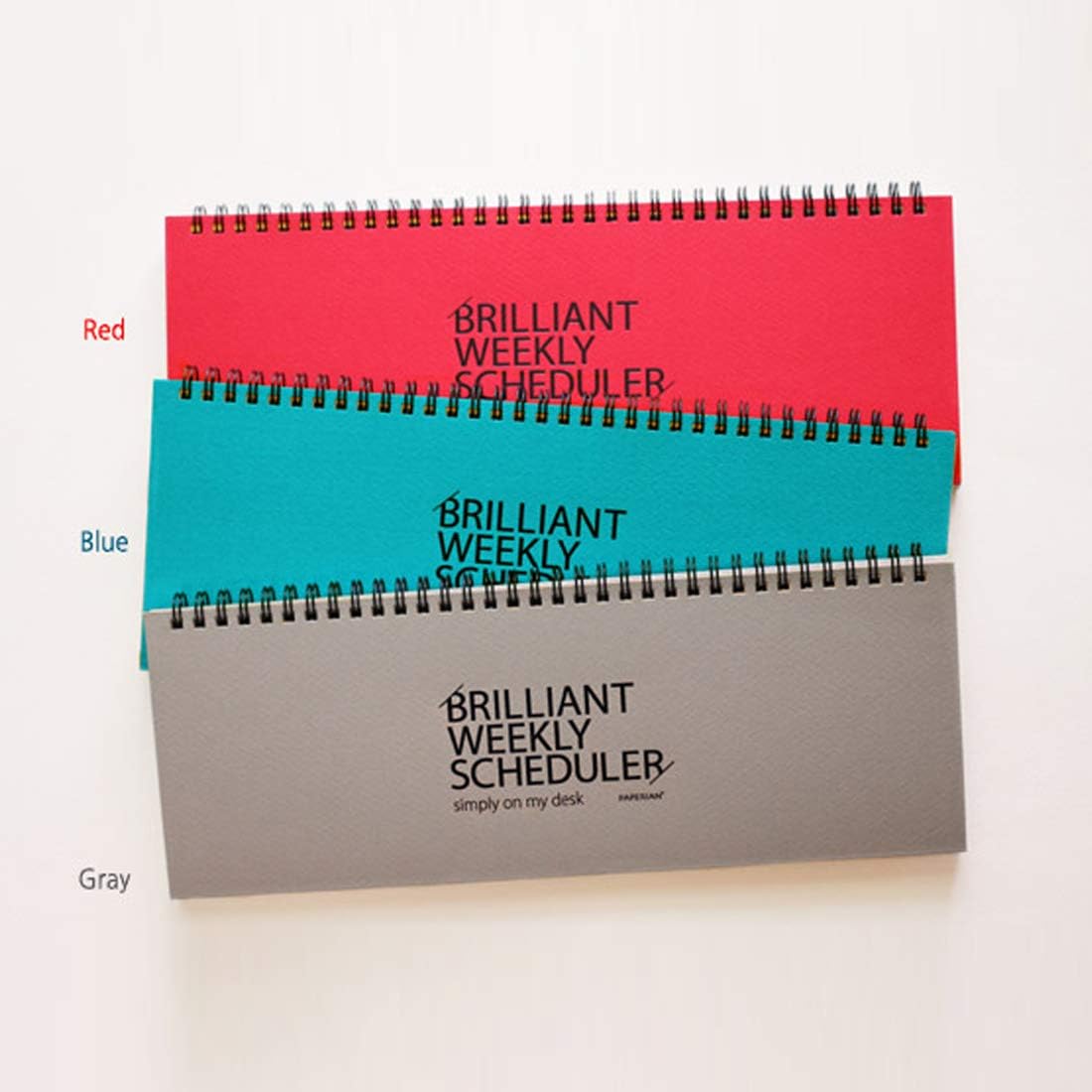PAPERIAN Brilliant 2021 Weekly Planner - Wirebound Undated Gray Desk Planner (12 X 4.4 inches)
