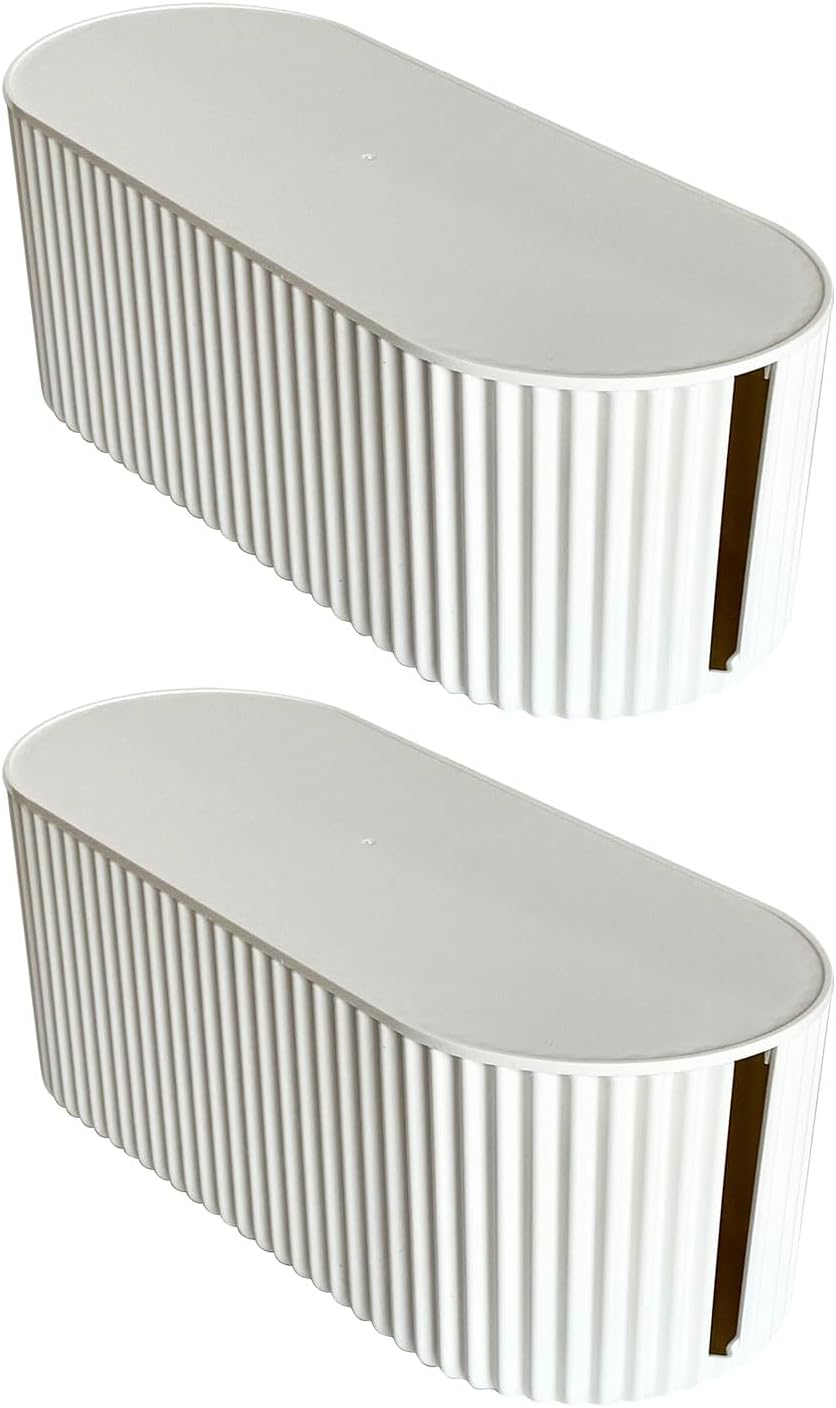 White Cable Box Organizer, Small, Plastic