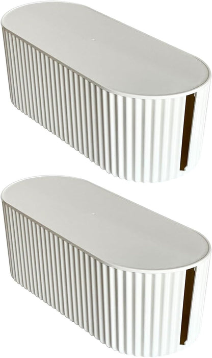 White Cable Box Organizer, Small, Plastic