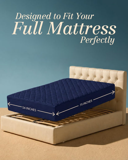 Quilted Fitted Mattress Pad, Queen Mattress Protector Topper with Deep Pocket Stretches up to 16 Inches, Machine Washable Mattress Cover by Utopia Bedding (White)