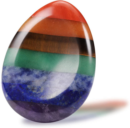 Jovivi Thumb Worry Stone - Palm Stones Pocket Natural Chakra Reiki Healing Crystals Therapy Geometry - Lapis Lazuli