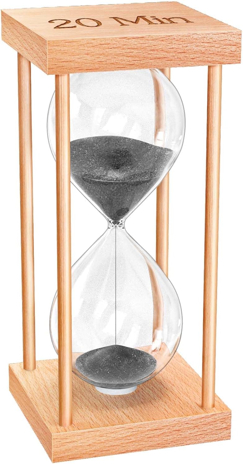 60 Minute Sand Timer, 60 Min Wood Small Hourglass Timer, Blue Sand Clock, One Hour Wooden Hour Glass for Classroom, Sandglass, Reloj De Arena Decorativo, Home, Office, Game, Gift