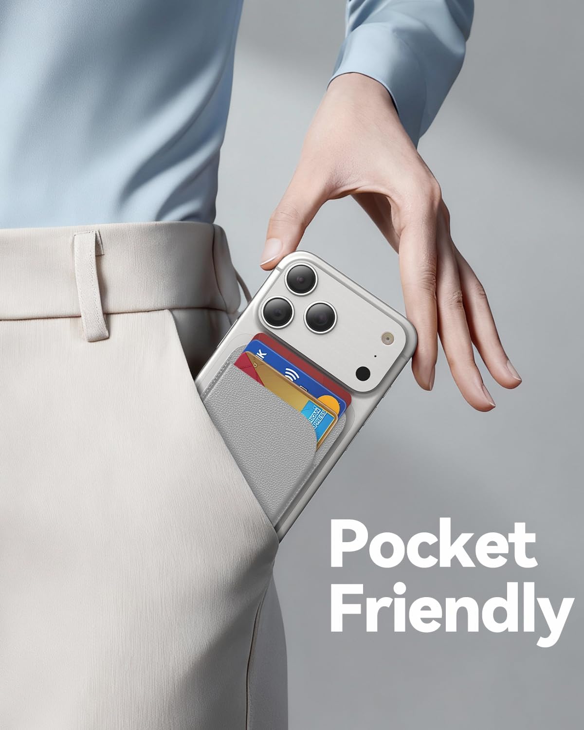 TWZKG for MagSafe Wallet, Works with Apple Find My,5 Card Holder with Stand