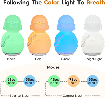 Guided Visual Meditation Tool, Mindfulness Breathing Light with Sound, Stress & Anxiety Relief Items, Relaxing Self Care Gift for Kids, Adults, Women, Men