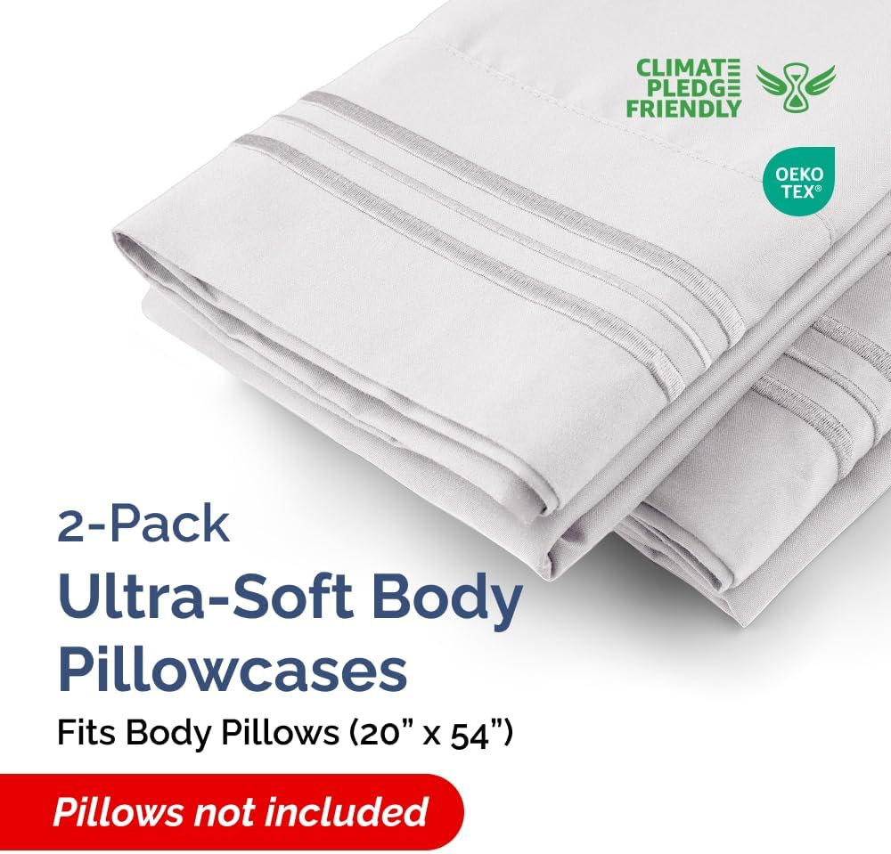 Standard Pillow Cases Set of 10 - Ultra Soft Hotel Quality Pillowcase Covers - Comfy, Cozy & Wrinkle Free - Shrink, Stain and Fade Resistant - Machine Washable Pillow Protectors - 10 Pcs Set - White - Colors B