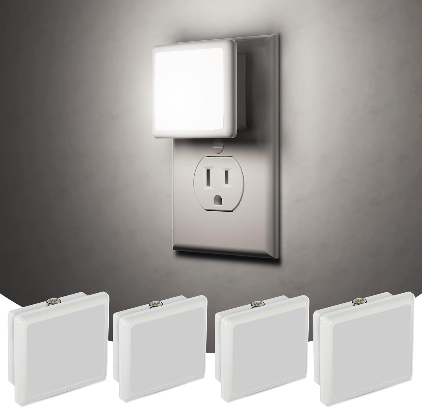 JandCase Amber Night Light[2 Pack], Night Lights Plug into Wall, LED Plug in Nightlight with Dusk-to-Dawn Sensor, 0.3W Dim Night Light for Sleep, Bedroom, Bathroom, Hallway, Non-dimmable