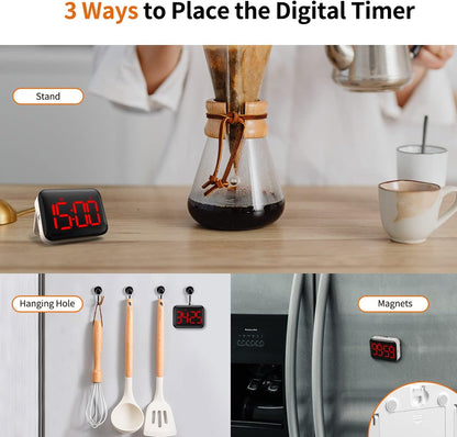 Digital Kitchen Timer, Magnetic Large Display for Cooking & Classroom
