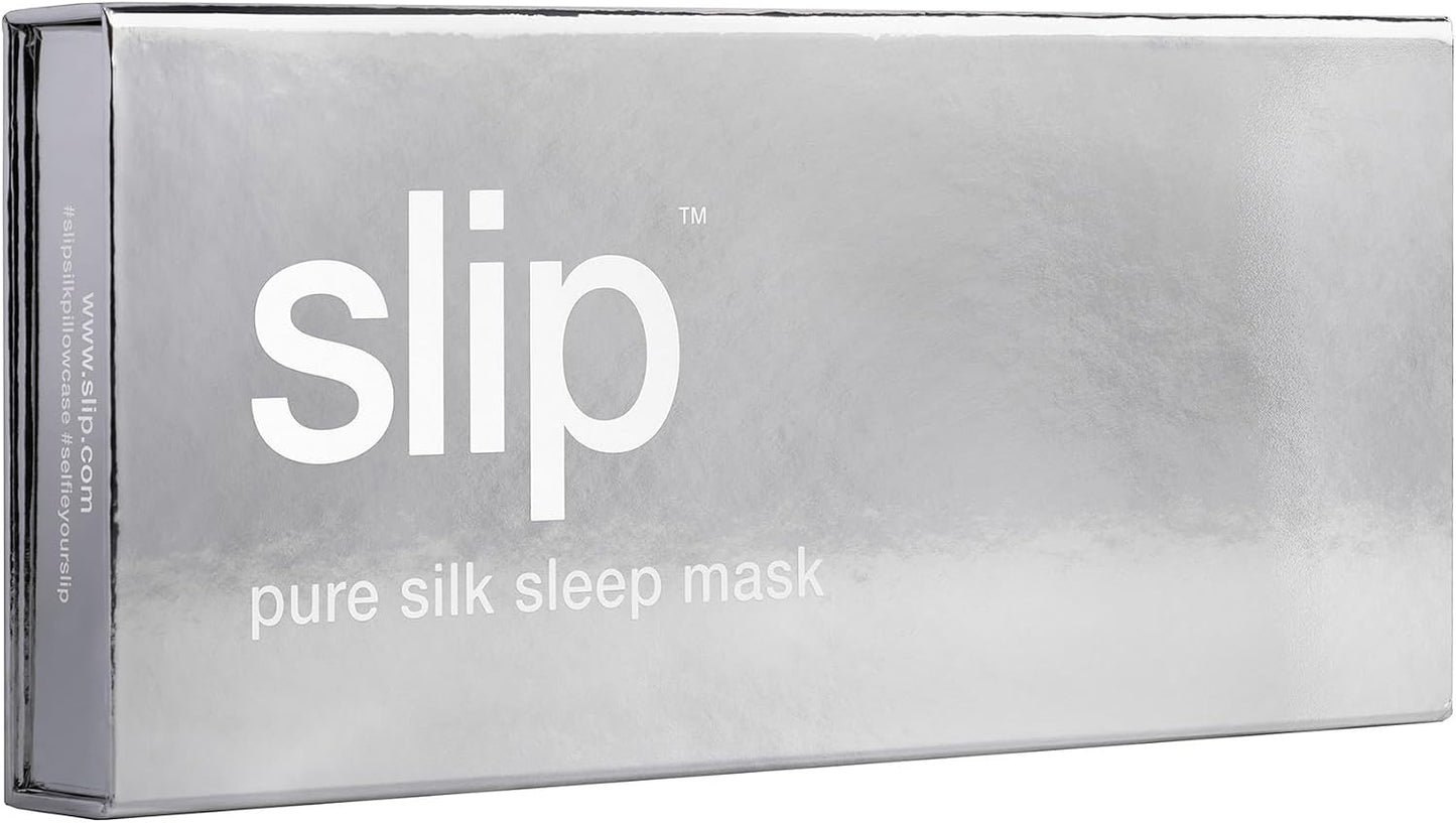 slip Pure Silk Sleep Mask - 100% Mulberry Silk, Ultra Soft & Comfortable, Blocks Light for Restful Sleep| Adjustable Strap for Perfect Fit, Gentle on Skin & Hair (Black - 1 Count Pack of 1)