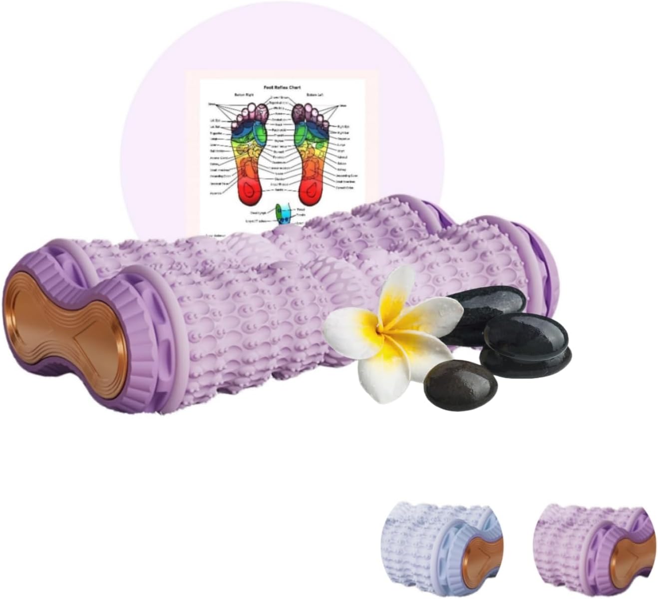 Foot Roller Massager for Plantar Fasciitis Relief, Portable Foot Massager, Eases Foot Pain, Stimulate Plantar Nerves, Enhances Circulation, Anti-Fall Safe Design Kid & Elderly Friendly(Purple)