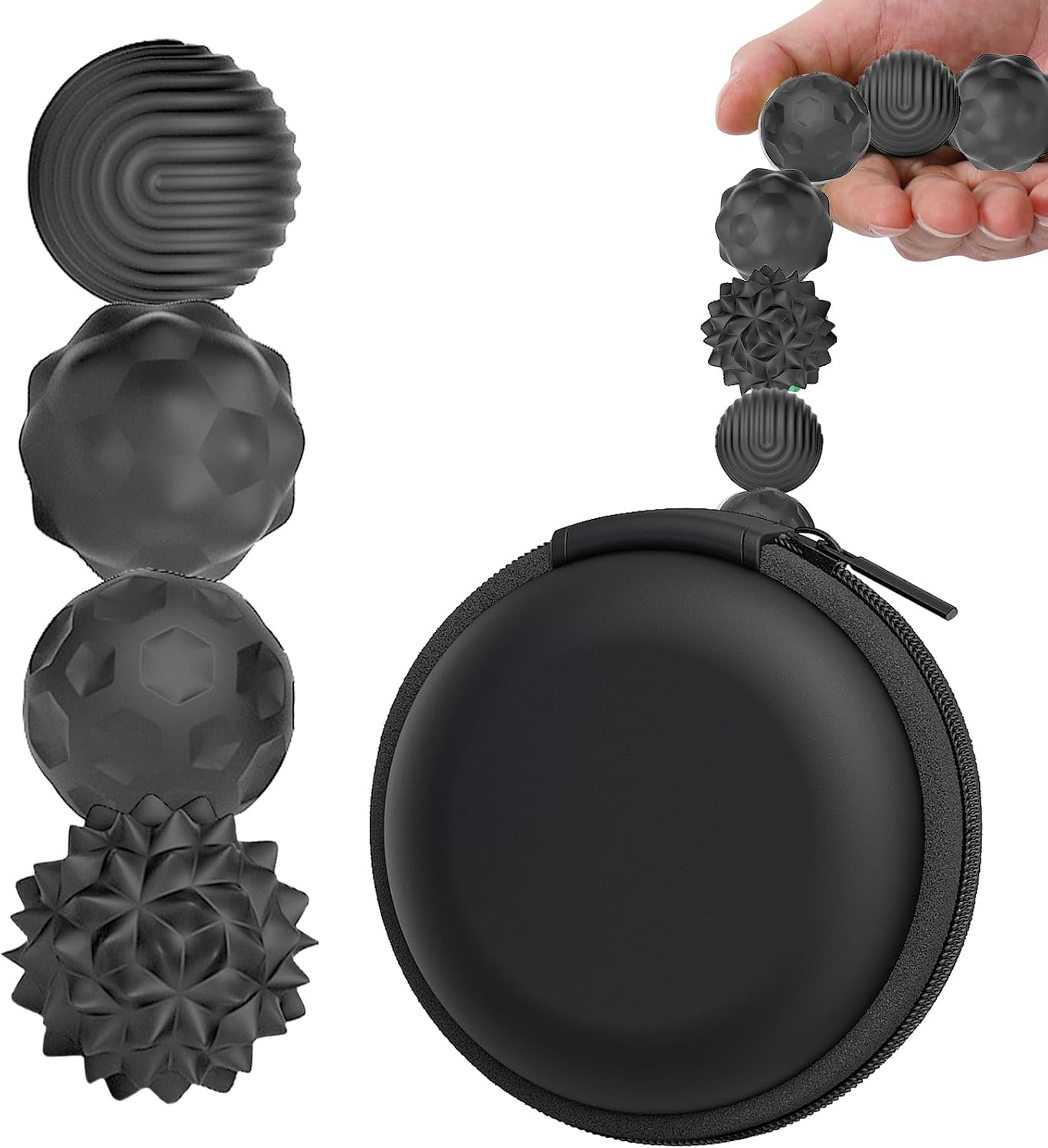 BUSOHA Silicone Fidget Balls - 4 Pack Fidget Toys Adults Sensory Toys Stress Balls for Adults Teens Gifts for Calming,Autism and ADHD Office