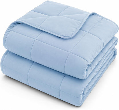 L'AGRATY Weighted Lap Pad 7lb: Small Weighted Blanket for Adults - Cooling Portable Travel Blanket for Relaxation Sleeping - Washable All-Season (29" x 24")