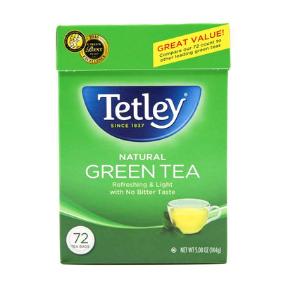 Tetley, Natural Green Tea, 72 Count, Hot or Iced, Light, Refreshing Green Tea