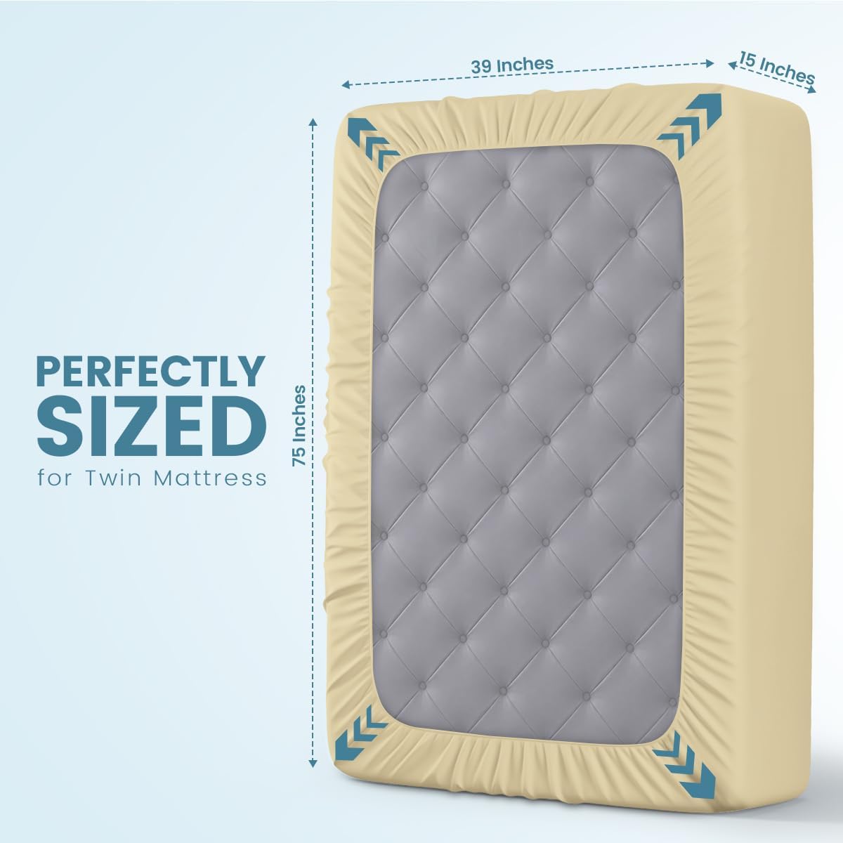 Queen Size Mattress Protector Waterproof, Premium 200 GSM Terry Mattress Cover, Soft & Breathable Bed Cover, Fitted Sheet Style Stretchable Deep Pockets 17" by Utopia Bedding (White)