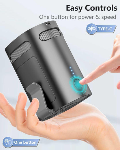 Portable Fan Attaches to Belt Shirt-Little Waist Fan Clip on Undershirt Pants Pocket Hip,Cordless Personal Fans that Blow Cold Air, Strap Hangs Neck Conditioner for Travel Camping Sports White