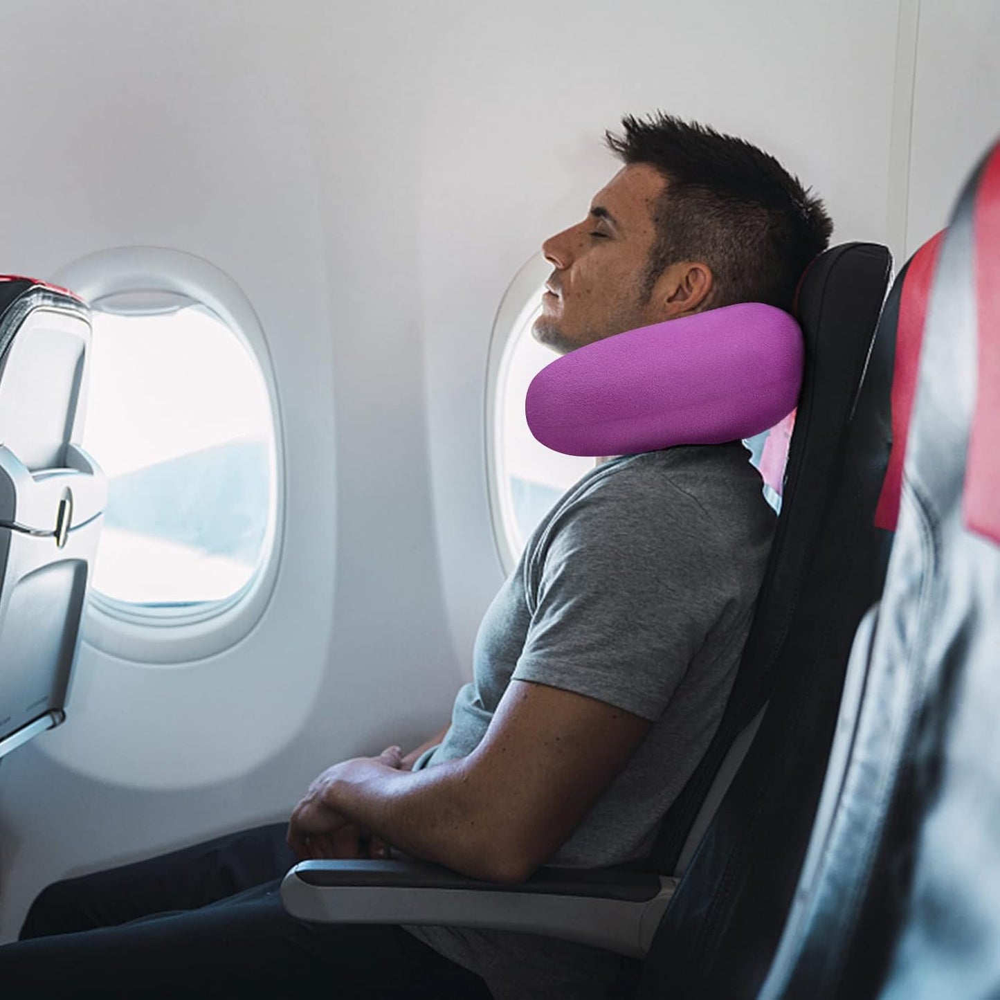 Neck Pillows for Sleeping Travel Pink Travel Pillow Comfortable U Shape Memory Foam Pillows Neck and Head Support Portable Travel Neck Pillow Suitable for Planes, Trains, Self-Driving Cars
