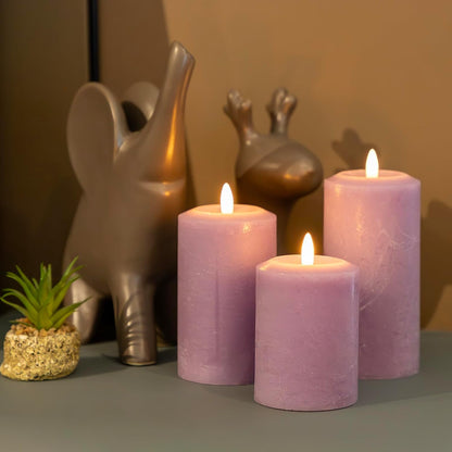 ANGELLOONG Flickering Flameless Candles, Realistic Battery Operated Candles with Remote and Timer, Set of 3 LED Candles for Fall Room Home Wedding Decor Centerpieces Table Party Christmas Decorations
