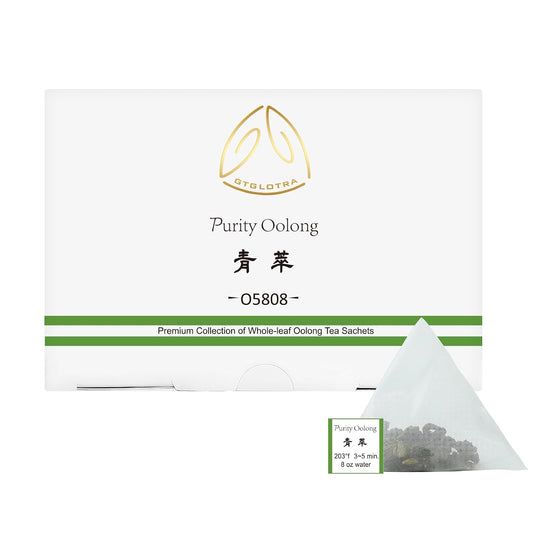 GTGLOTRA Oolong Tea Bags, 24 Whole Leaf Tea Bag, Alternative To Caffeine, 100% Natural Pure Tea, Stress Relief Pyramid Teabags, Suitable for Gifts, Office Reception, Vegan
