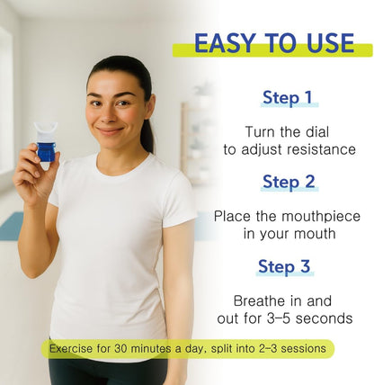 Bigbreathe S-IMT | Compact Inspiratory Muscle Trainer for Lung Strength & Endurance | Adjustable Resistance Breathing Trainer for Athletes, Fitness & Respiratory Health