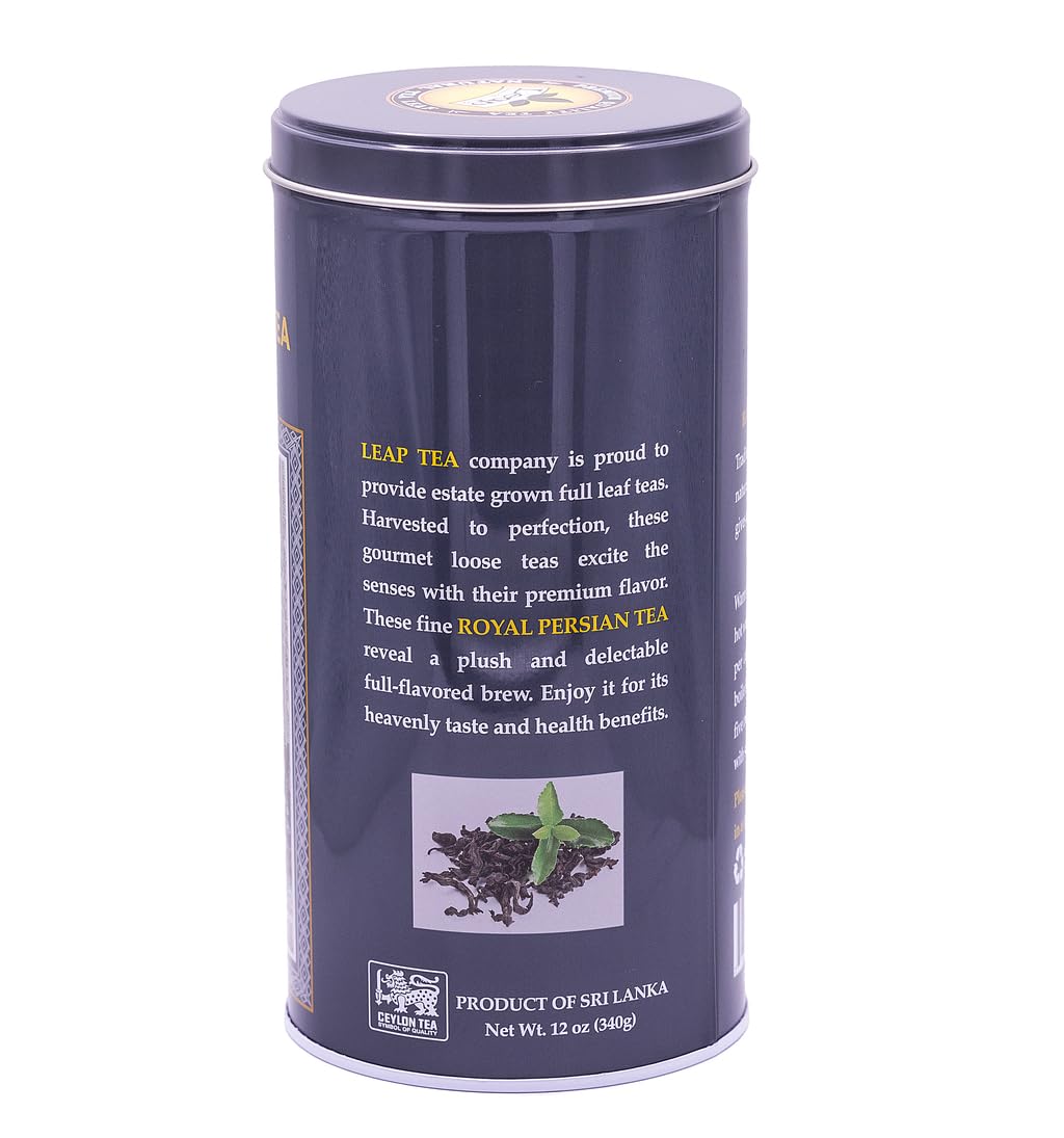 Royal Persian Tea Earl Grey Loose Leaf Ceylon Black Tea, Premium Ceylon Ceylon Tea with Real Bergamot Oil,12 oz (340g) Aromatic Citrus Flavor, Hot or Iced, Bold & Smooth