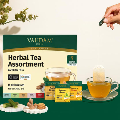 VAHDAM, Assorted Black Tea Loose Leaf Tea Gift Set (10 Flavors) Gift Ideas for Women & Men | Directly Sourced From Assam and Darjeeling | Resealable Ziplock Pouch