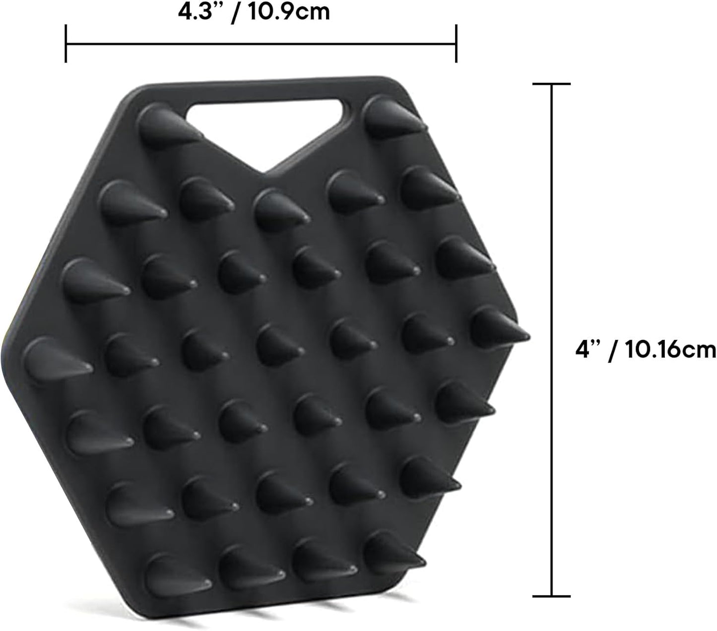 TOOLETRIES Silicone Scalp Scrubber Shampoo Brush, Scalp Brush for Hair Growth for Men & Women, Exfoliates Dandruff & Oil Build-up, Soft Flexible Bristles for Thick, Thin, Wet & Dry Hair - Charcoal
