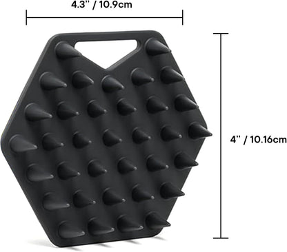 TOOLETRIES Silicone Scalp Scrubber Shampoo Brush, Scalp Brush for Hair Growth for Men & Women, Exfoliates Dandruff & Oil Build-up, Soft Flexible Bristles for Thick, Thin, Wet & Dry Hair - Charcoal